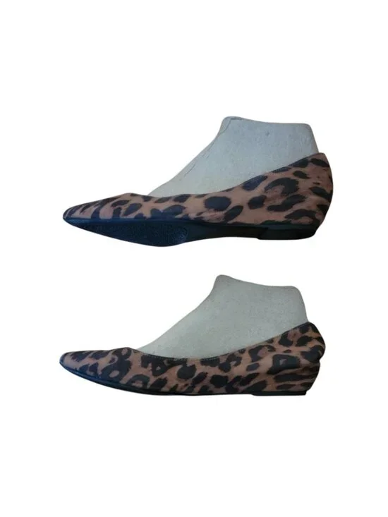Merona Leopard Print Flats Pointed Toe Womens Shoes Size 7.5 Brown & Black - Picture 3 of 5